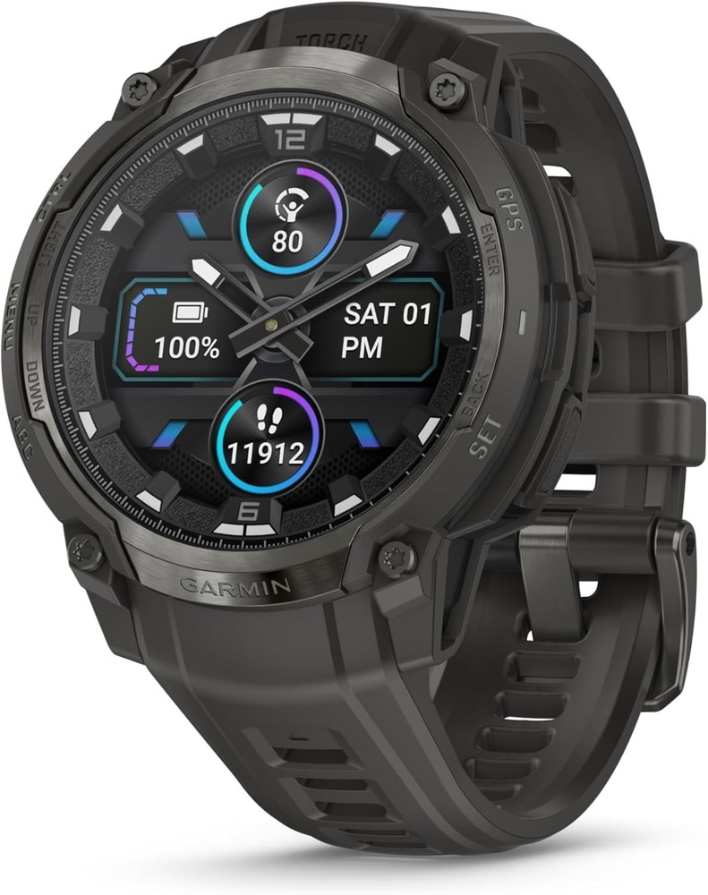 Garmin Instinct Crossover AMOLED GPS Smartwatch Analog Sapphire LED Flashlight