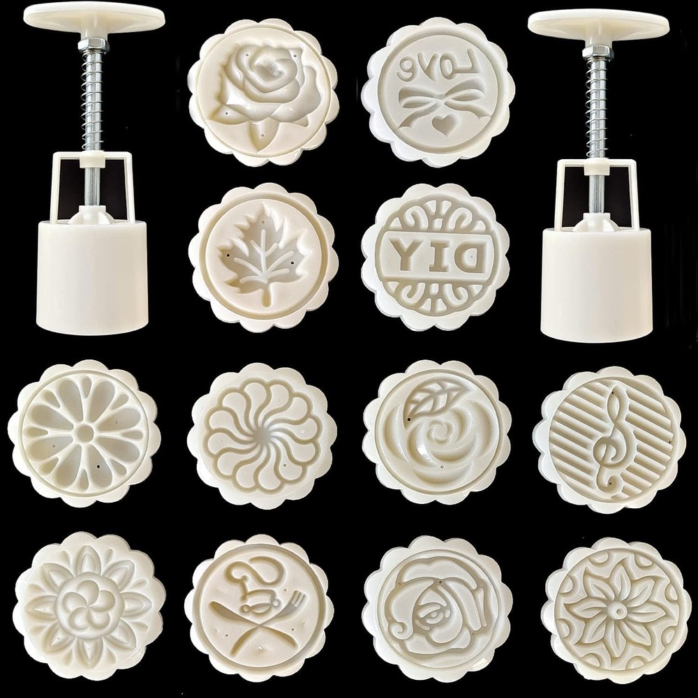 14 PCS Bath Bomb Mold Set Includes 2pcs Bath Bombs Press and 12pcs Different ...