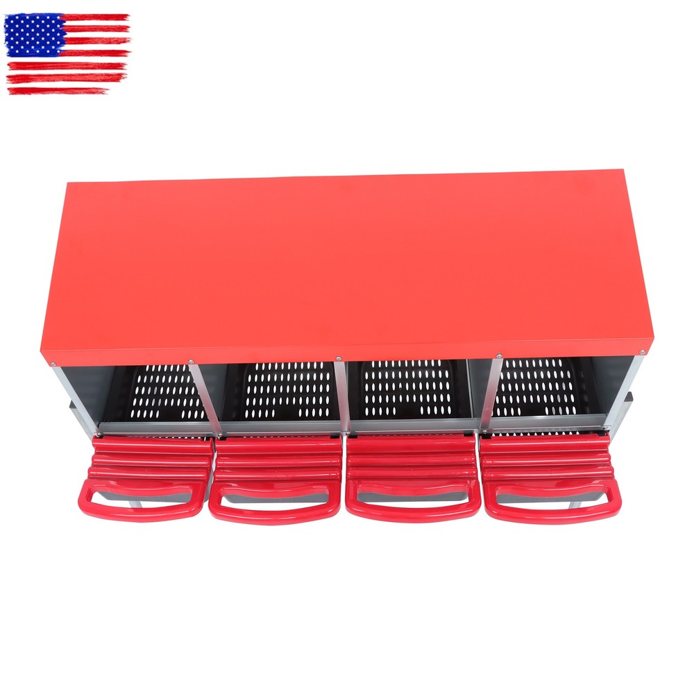 4 Hole Roll Out Chicken Nesting Boxes For Laying Eggs Coop Compartment