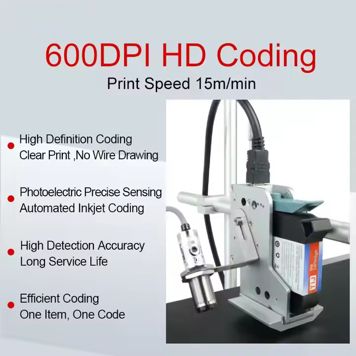 Mini Conveyor Inkjet Printer 12.7/25.4mm Production Date QR Code Barcode