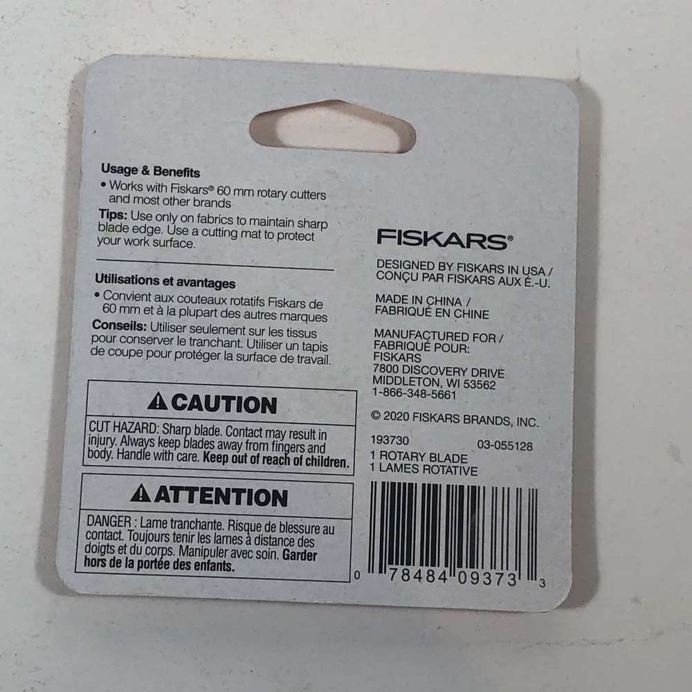 Fiskars 60mm Straight Rotary Replacement Blade