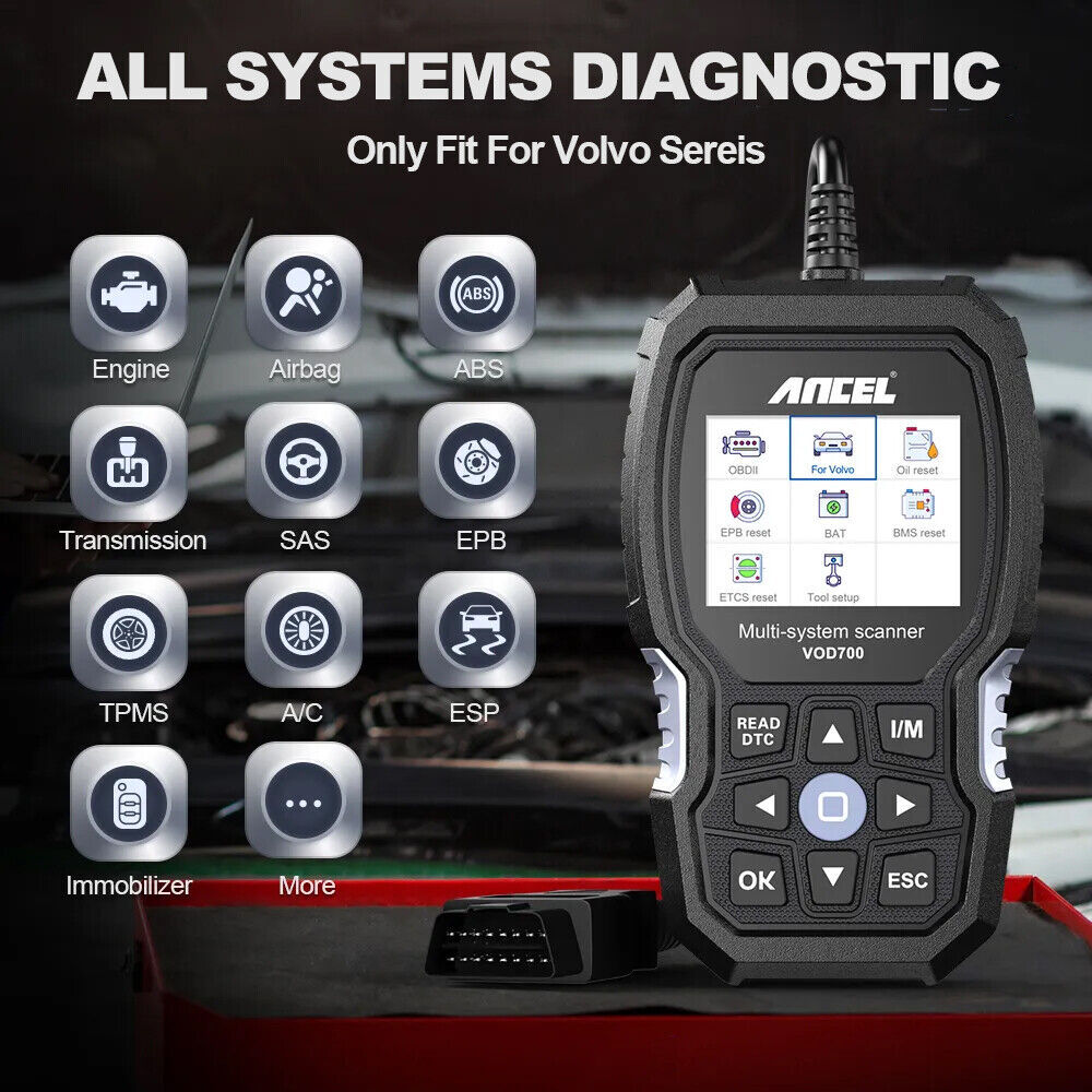 ANCEL VOD700 Auto OBD2 Full System Diagnostic Code Scanner For VOLVO BMS ABS SRS