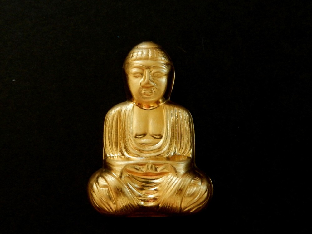 Sitting Buddha / Raw Brass Stampings/ Embossed on Top / Open Back