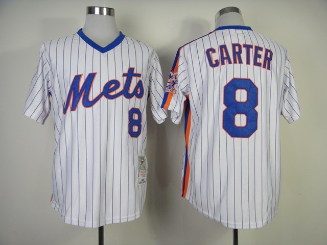 #8 Gary Carter Jersey Retro White Stripe