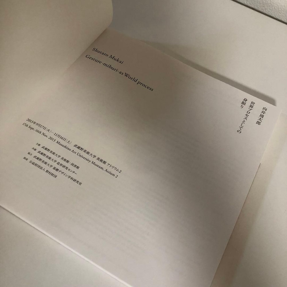 Exhibition Catalog Shutaro Mukai Gesture as a world process