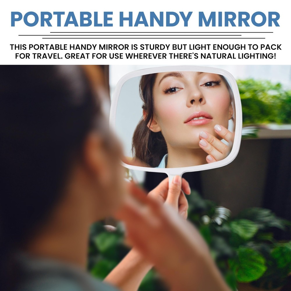 MIRRORVANA Hand Mirror with Ergonomic Handle - Hand Held Mirror for Make-up, ...