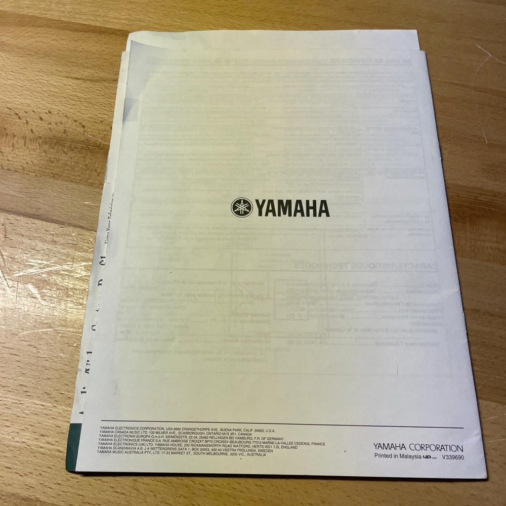 Yamaha YST-SW45 Owners Manual Active Servo Processing Subwoofer System
