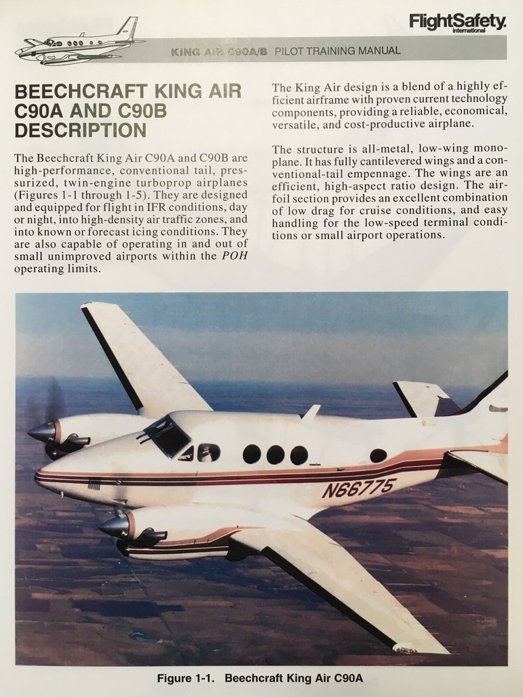 Beech C90A/C90B Pilot Training Manual. Volume 2 Aircraft Systems