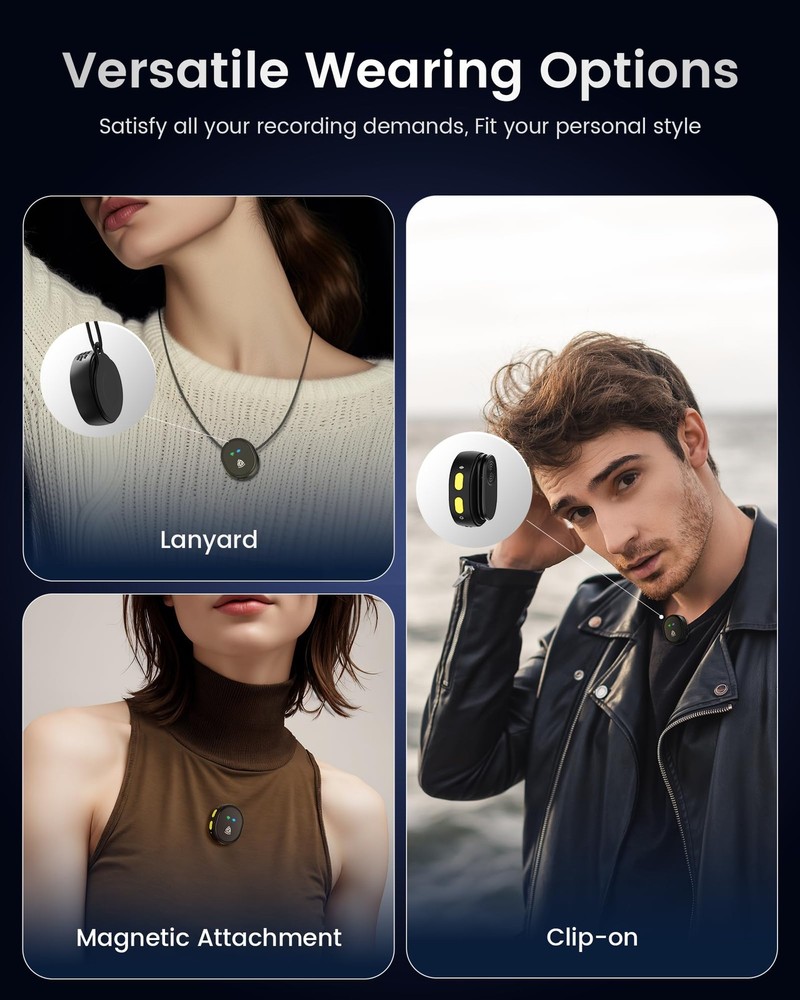 Wireless Lavalier Microphone for iPhone 15/16/17 & Android, Mini Microphone w...