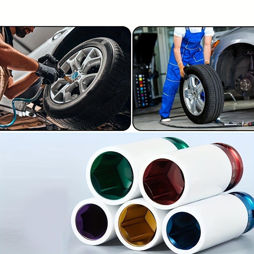 Tire Lug Nut Socket Set - Scratch-Free, Multi-Size for Car Wheel Repair