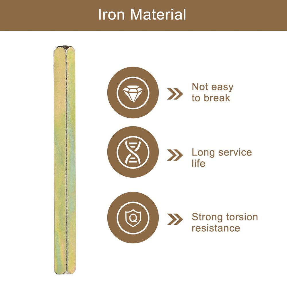 2Pcs Door Knob Spindle 110mm Long Door Spindle Replacement Gold