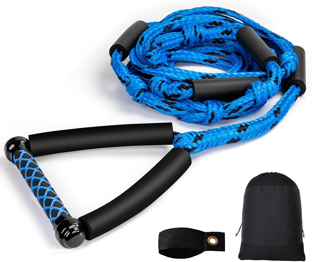 Wakesurf Rope -  25Ft Floating Wake Surf Ropes and Handle, 4 Sections Adjustable