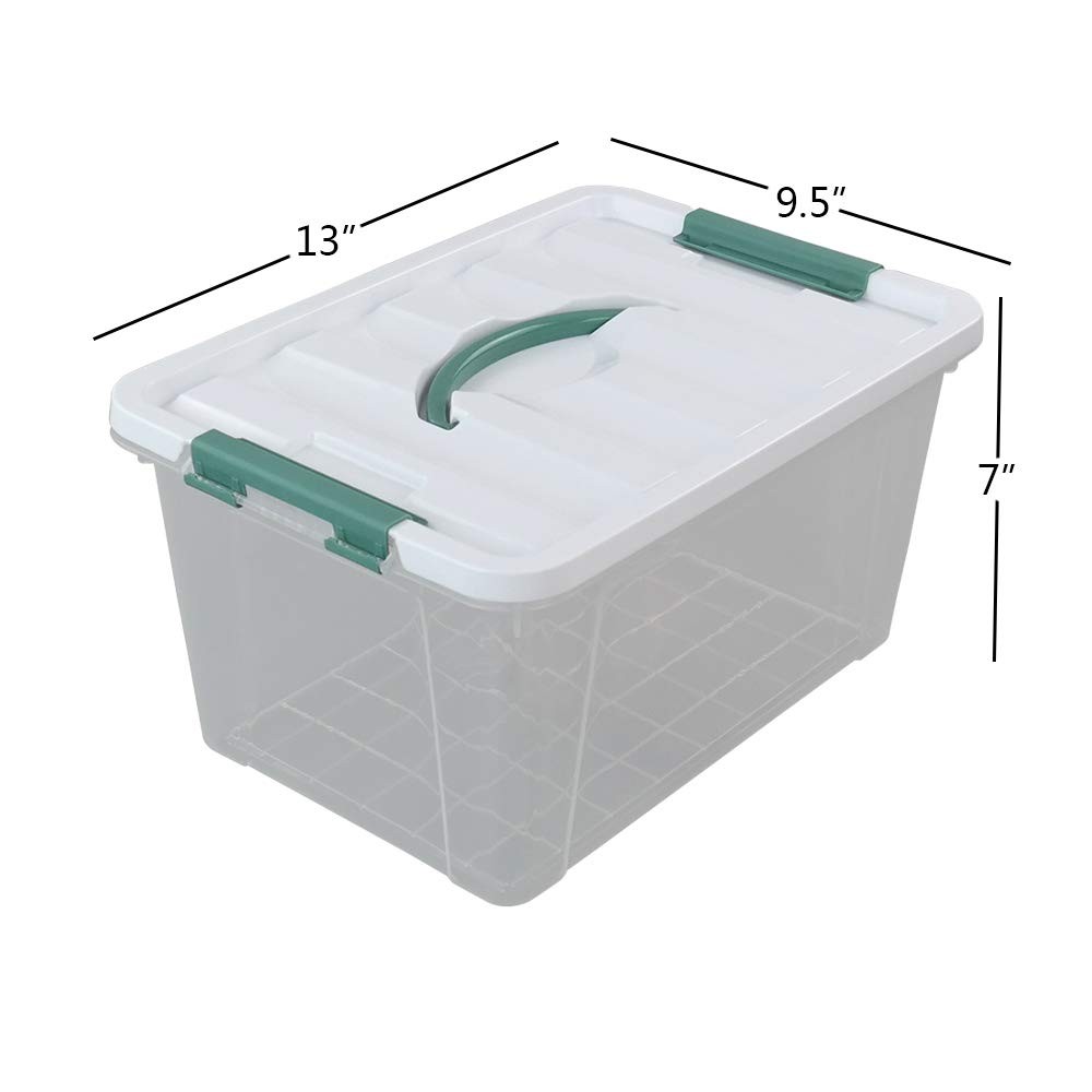 14 Quart Clear Storage Bins with Lid and Handle, Multipurpose Stackable Plast...