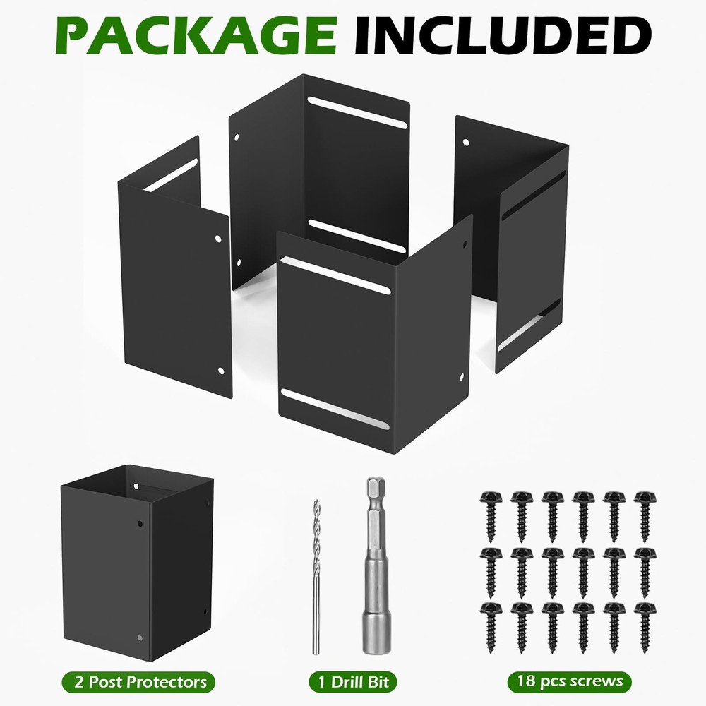 Adjustable Post Protector, 304 Stainless Steel Mailbox Post Protector, Post B...