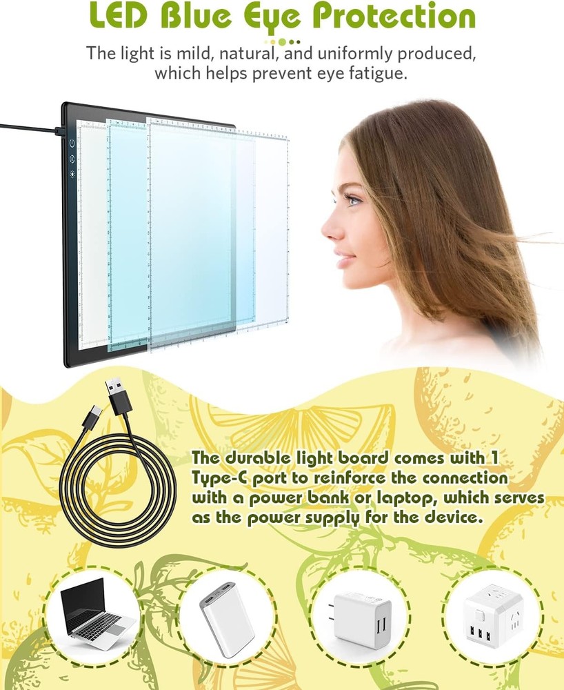A4 Light Box for Tracing, Pad Diamond Painting, black&white