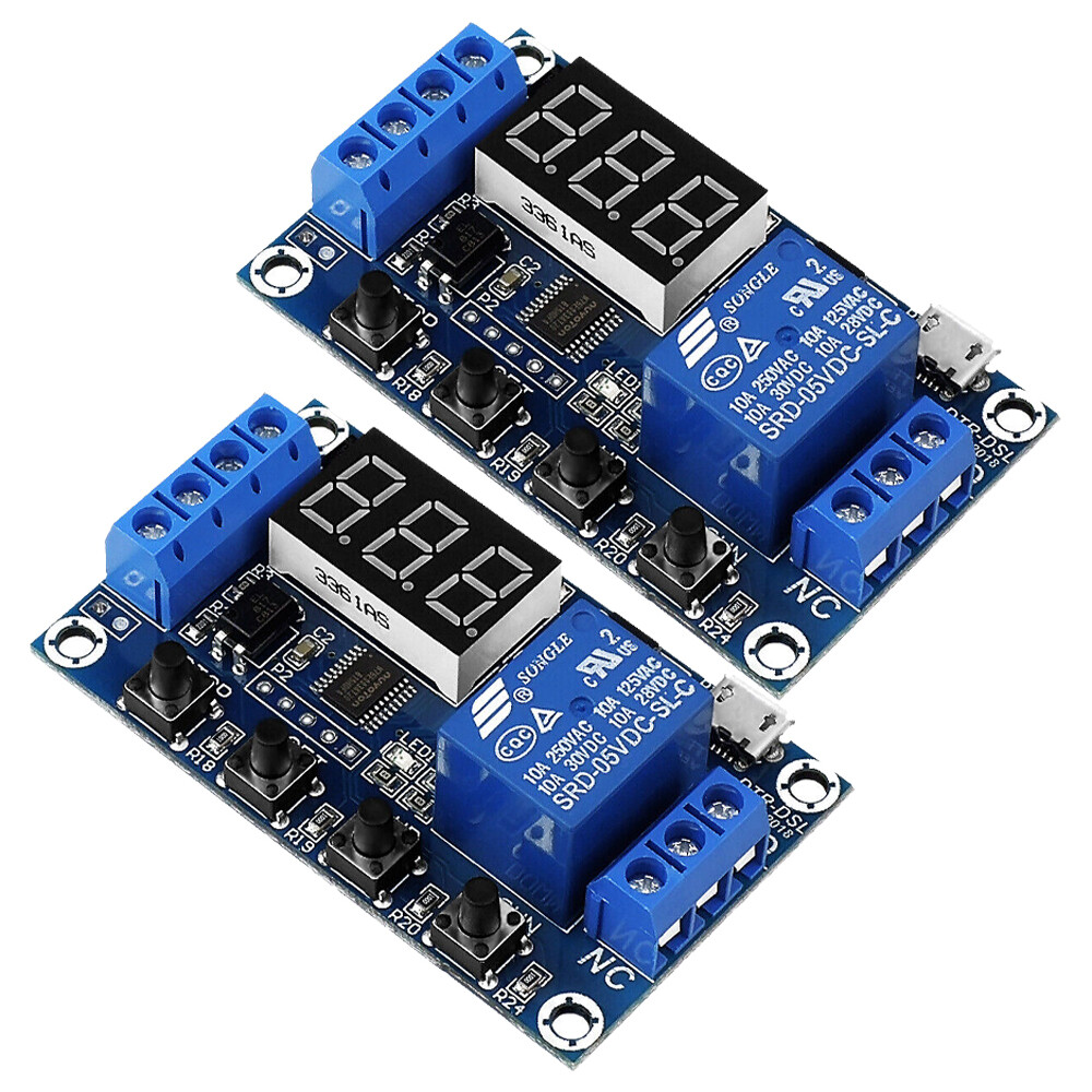 2pc DC 6-30V 1-Way Relay Module Power-off Trigger Delay Cycle Timer Switch