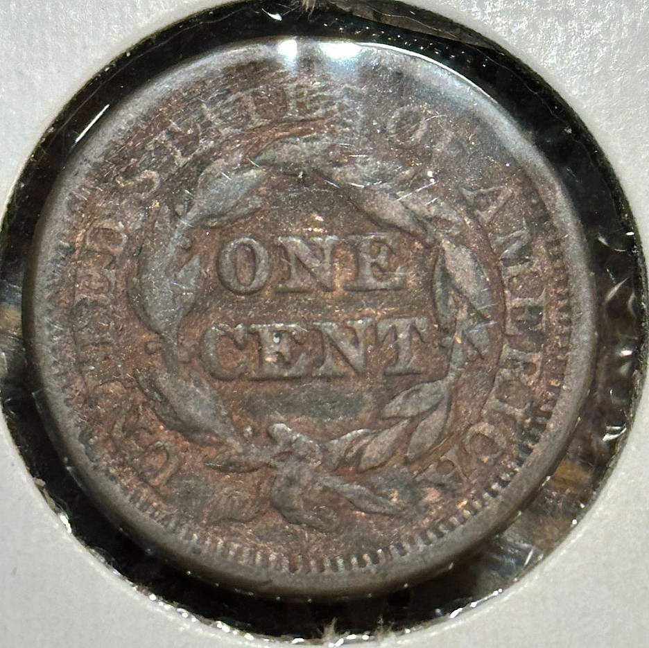 (1) 1848 Large Cent Original VG+ CHRC