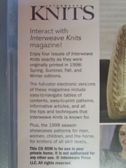 INTERWEAVE KNITS 1998 COLLECTION CD ROM FOUR PATTERNS: SPRING SUMMER FALL WINTER