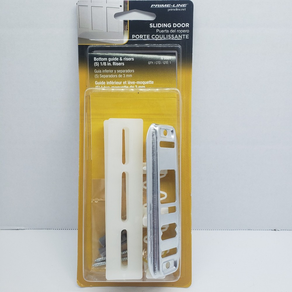 Prime Line Bottom Guide & Risers  for Sliding Doors 1 pc. White  #N 6661