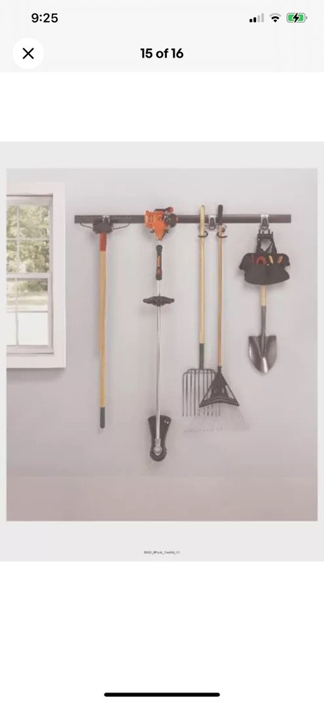 Rubbermaid FastTrack Garage Storage System Tool Hanging Kit, Wall Mount Black