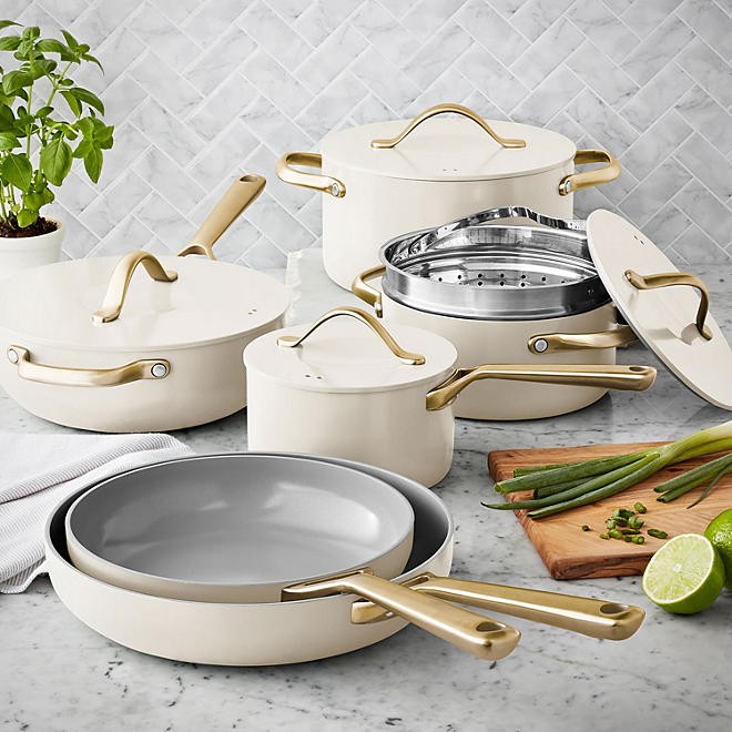 Member's Mark 11-Piece Modern Ceramic Cookware Set (Assorted Colors)