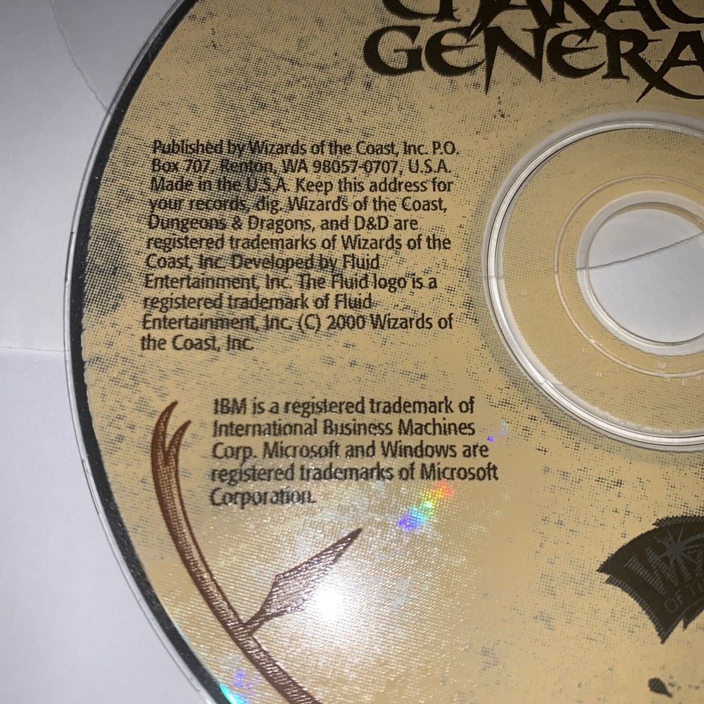 Dungeons & Dragons - Character Generator - Demonstration Version 1.2 - DISC ONLY