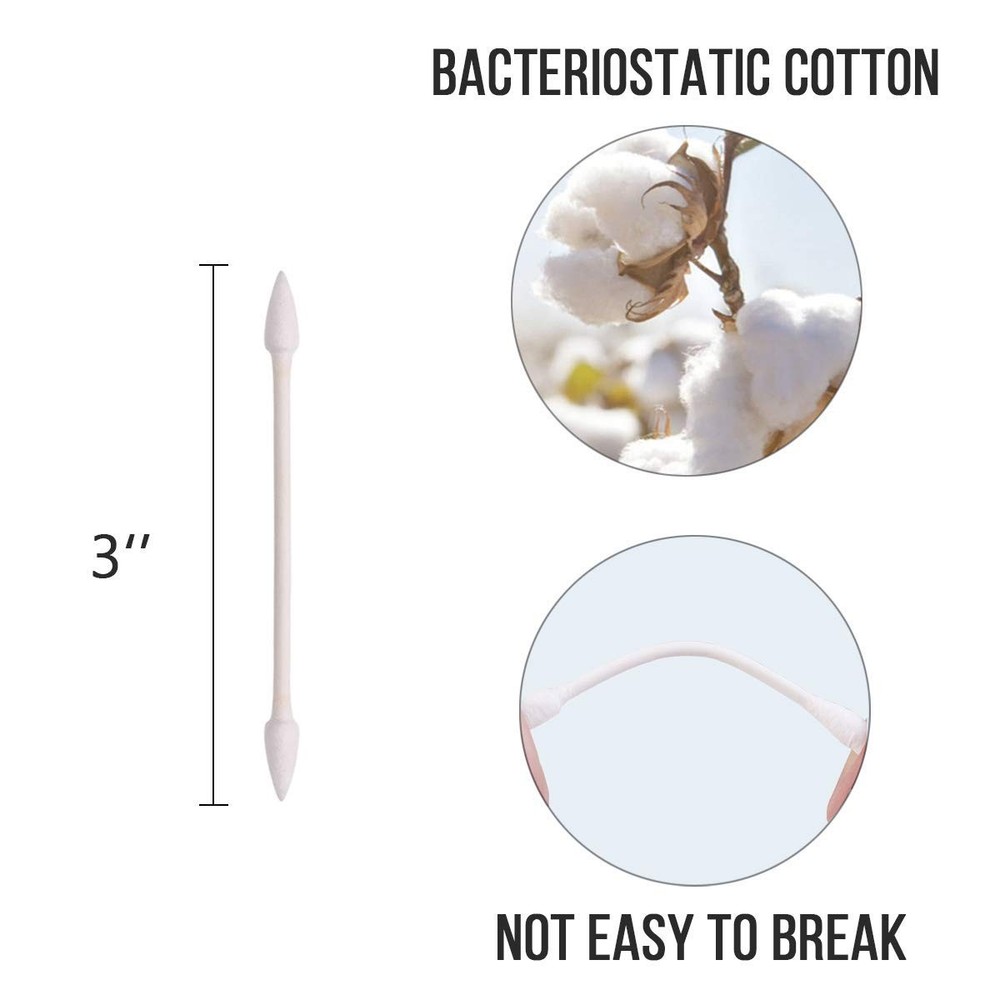 Pointed Tip Cotton Swabs, 800 Count Double Precision Pointed, White Precision