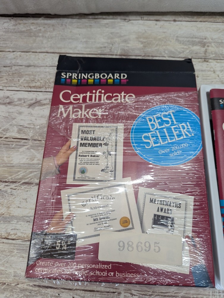 Vintage Springboard Certificate Maker IBM Tandy and compatibles