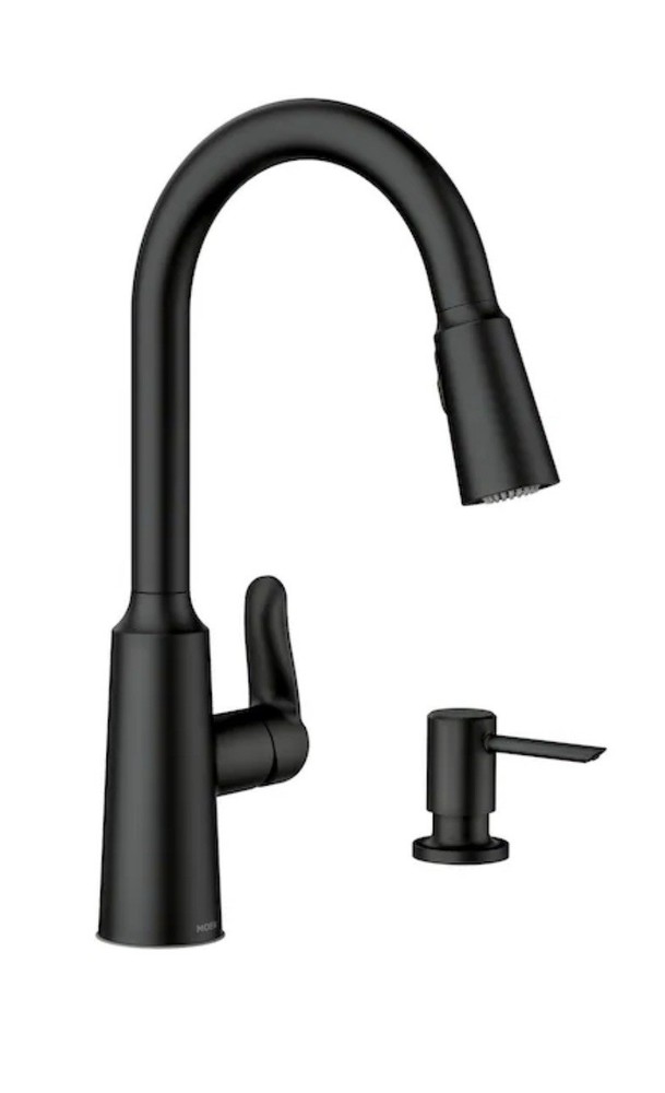 Moen Edwyn Matte Black Single Handle Pull-down Kitchen Faucet w/Sprayer Function
