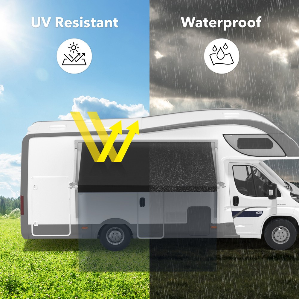 HBN RV Awning Fabric 12-20 Feet Width Camper Vinyl Awning Replacement Shade