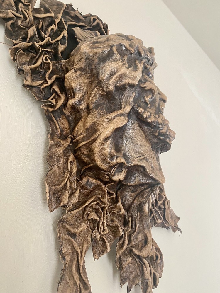 Jesus Christ Wall Decor Handmade From Goat Leather