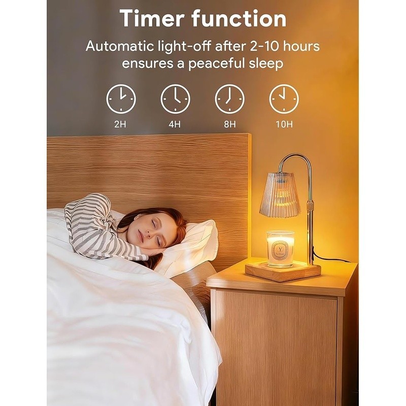 Candle Warmer Lamp Dimmer Timer Adjustable Height Eco-Friendly Aromatherapy New