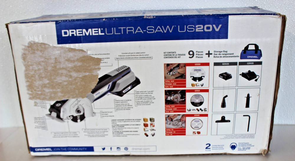 Dremel US20V-01. 20V Max Cordless Compact Saw Kit
