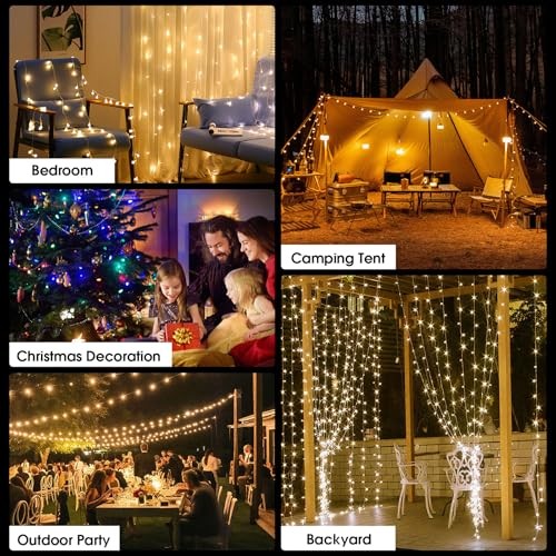2-Pack Camping String Lights with 4 in 1 Portable Camping 2 Pack Remote Control