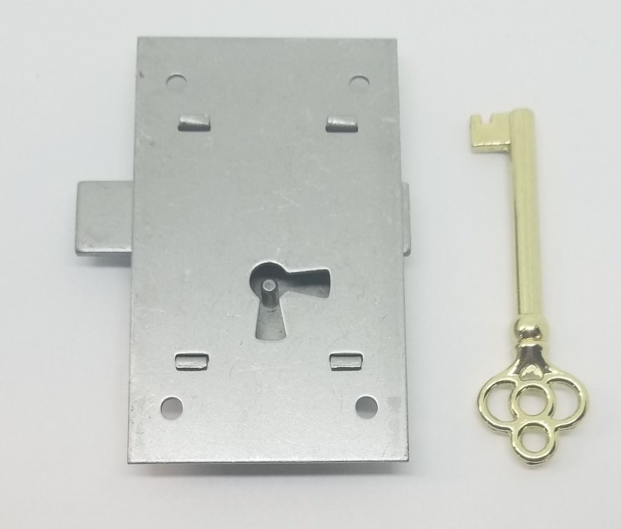 LARGE Flush Mount Cupboard Lock 2 x 3" left & right cabinet desk chest curio