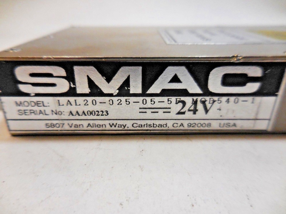 SMAC LAL20-025-05-5F Linear Actuator/ 5-Micron Encoder (24V, 15mm Stroke)