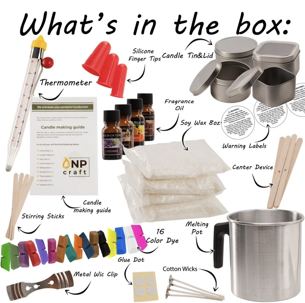 Candle (self Making), Soy Wax, 16 Colours