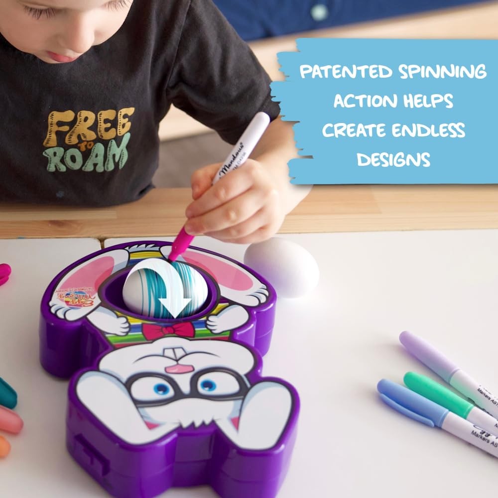 Eggmazing Easter Egg Decorator Kit - Includes Bunny Egg Decorating Spinner Ar...
