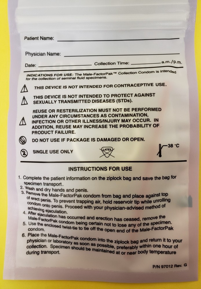Male FactirPak Test Condom