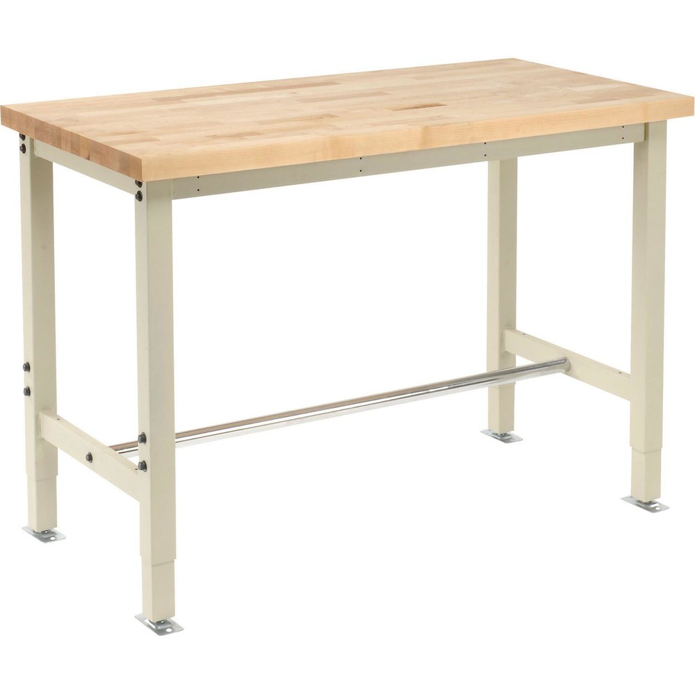 48"W x 24"D Adjustable Height Workbench Return 1-3/4" Thick Maple Block Square