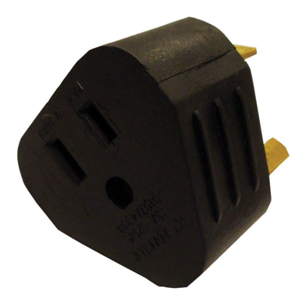 US Hardware RV-320C Black Plastic 125V 15A RV Reverse Electrical Adapter