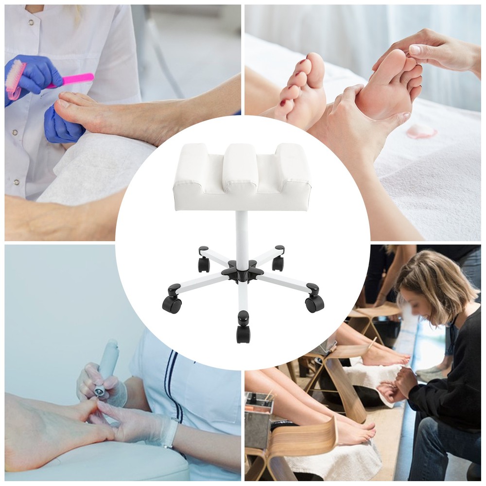 Manicure Foot Rest Rolling Pedicure Stool Adjustable Pedicure Stool w/ Wheels