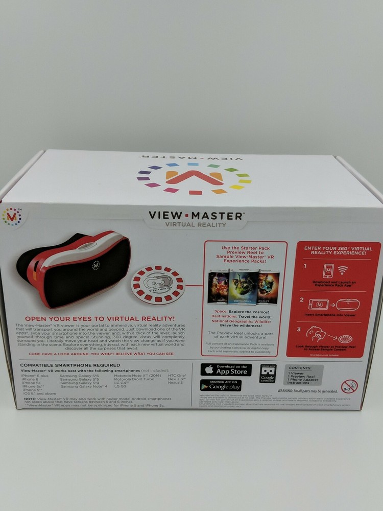 (NEW SEALED) VIEW MASTER VIRTUAL REALITY VR 360 VIEWER HEADSET STARTER PACK