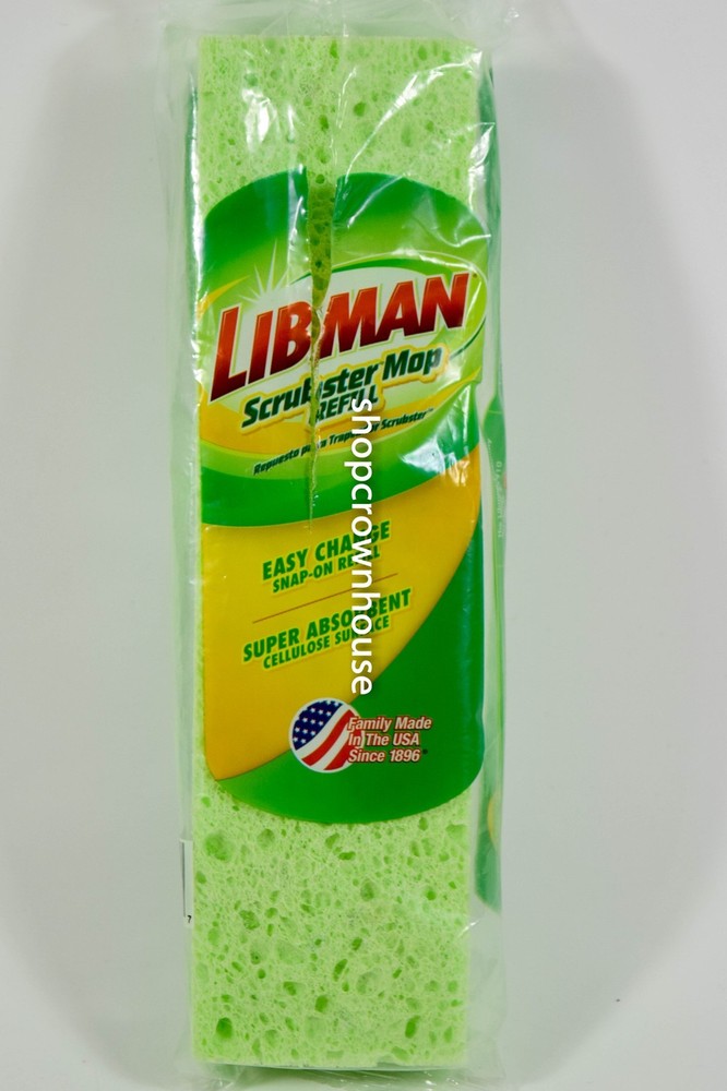 Libman Scrubster Mop Refills Easy Change Snap On Refill Super Absorbent #03105