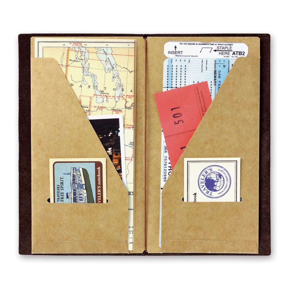 Traveler's Notebook Refill Kraft File Regular Size 14332006 レギュラー, Brown