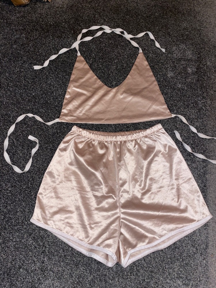 Shiny metallic gold two piece set in small