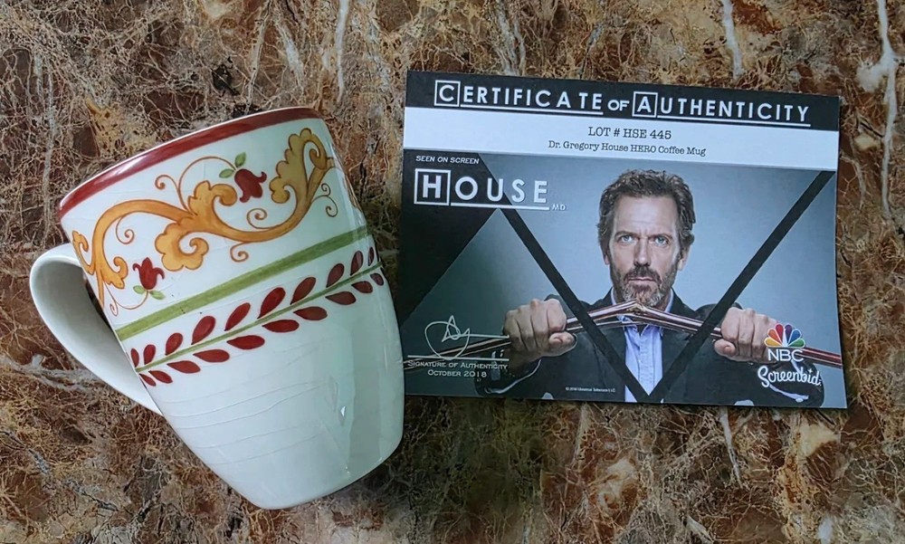 HOUSE MD: Dr. Gregory HERO Coffee Cup screen used Studio COA