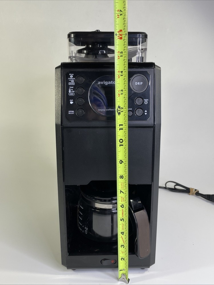 Avigator Coffee Maker Grinder 5 Cup Programmable Machine W/ Timer & Glass Carafe