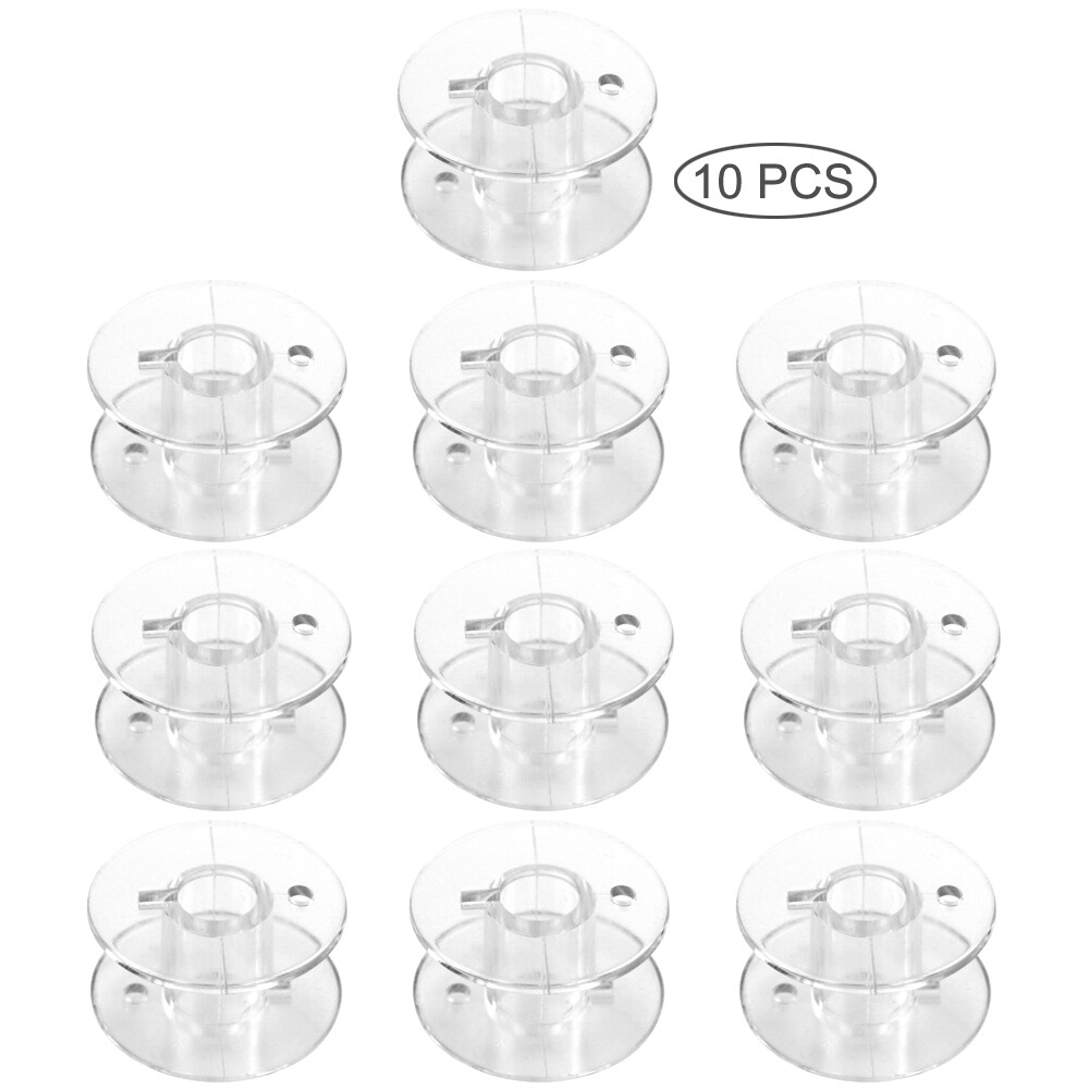 10x Home Sewing Machine Bobbins Durable Clear PC Plastic Smooth Edge 21x21x11mm