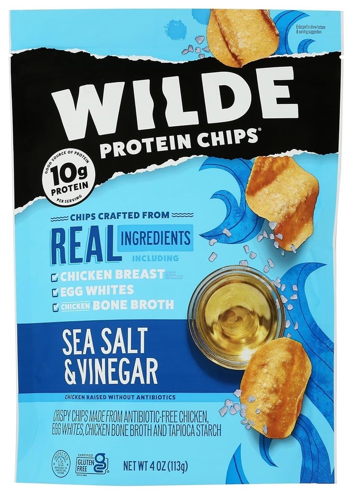 Wilde Snacks Chips Protein Seasalt Vingar 4 OZ